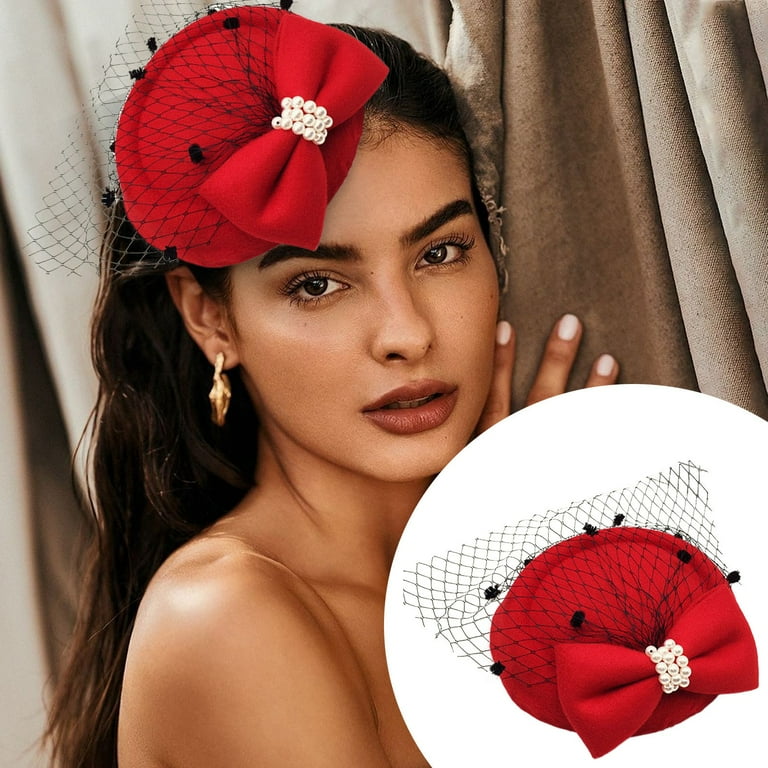 Yeetfub Derby Hat Tea Party Hats Church Hats Women Lace Bow  display picture 2