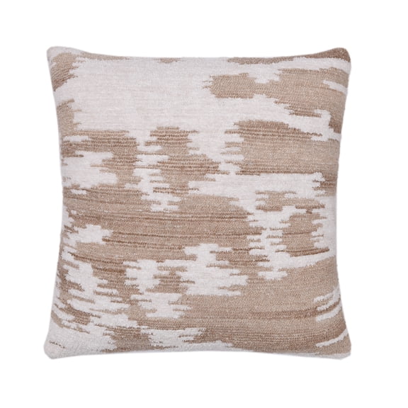 Better Homes & Gardens 20" x 20" Arrin Abstract Ikat Square Throw Pillow Cover, Brown Wool