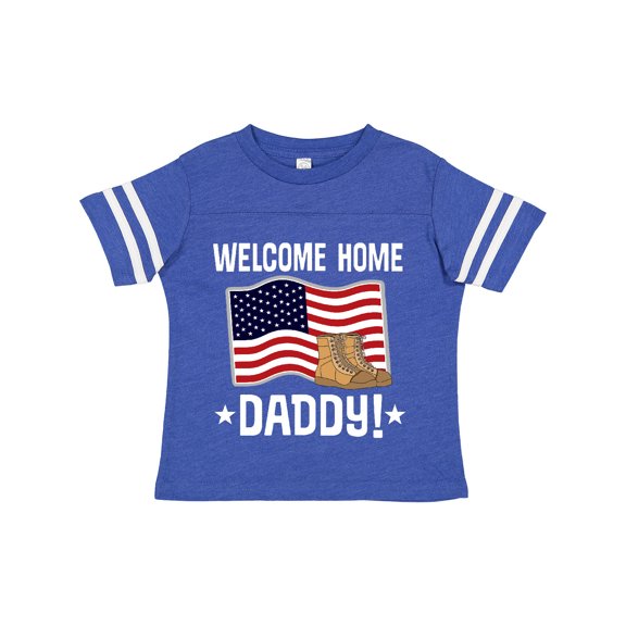 Inktastic Military Dad Welcome Home USA Flag Boys or Girls Toddler T-Shirt