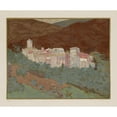 thumbnail image 2 of Francois-Louis Schmied 17x15 Black Ornate Wood Framed Double Matted Museum Art Print Titled - Athos; and the Monastery De Valopedie (1922), 2 of 5
