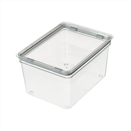 iDesign Large Tall Dry Goods Storage Bin, 7.8” L x 10.8” H x 6” W, Clear