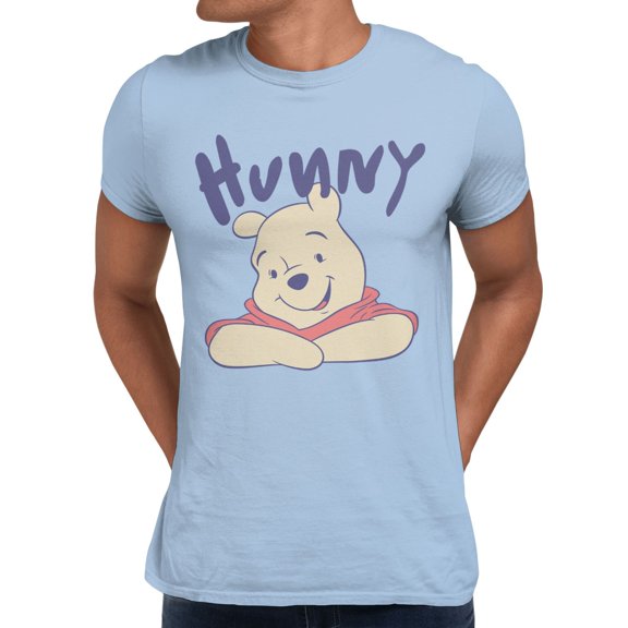 Disney Winnie The Pooh Face Men's T Shirt (Light Blue, S-XXXL)