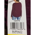 thumbnail image 3 of Buffalo David Bitton Womens Ribbed Sleeve Top, Burgundy, S New with box/tags, 3 of 3