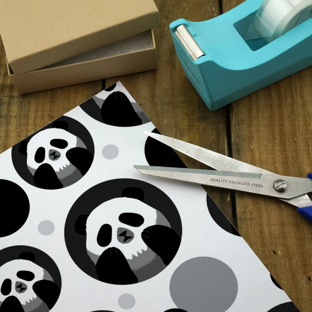 Panda Skull Optical Illusion Spooky Premium Gift Wrap Wrapping Paper Roll 