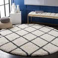 thumbnail image 2 of SAFAVIEH Hudson Jackson Trellis Shag Area Rug, Ivory/Dark Grey, 7' x 7' Round, 2 of 9