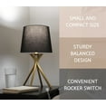 thumbnail image 4 of Kira Home Apollo 19" Bedside Table Lamp + 7W LED Bulb (, 3000K ), Black Fabric Shade, Warm Brass, 4 of 7