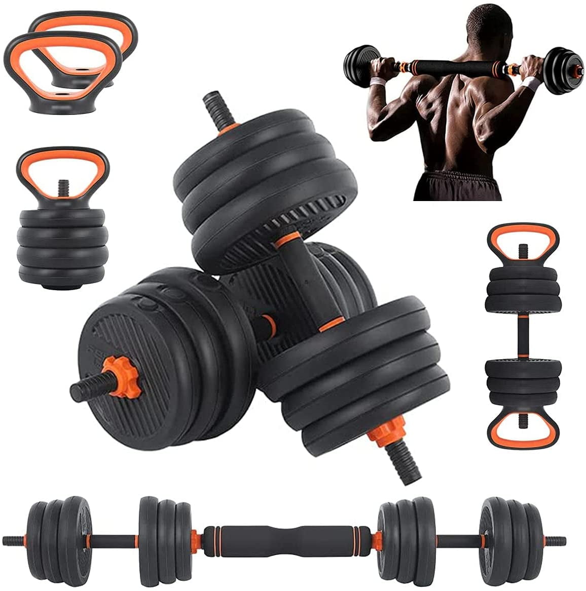 10-20KG PAIR WEIGHT BARBELL/DUMBBELL FITNES BODY BUILDING HOME TRAINING BAR SET 