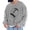 Gray, variant on Men's Loose Rugby Print Crewneck Sweatshirts Long Sleeve Casual Pullover Workout Tee Shirt Tops