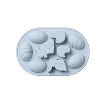 MOQLOM Cute Easter Silicone Rabbit Mold, 1pc 9 Cavity Easy Release Trays Non-Stick Chocolate Soap Pudding Jello Ice Cube Tray, 9.06 × 5.9Inch