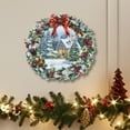 thumbnail image 6 of Christmas Garland, Holiday Wall Stickers, Christmas Wreath Snow House Decorative Glass Window Stickers for Living Room, Multicolor PVC Holiday Scene Decals, 30x29cm Easy Apply and Remove, 6 of 7