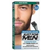 6 Pack - JUST FOR MEN Color Gel Mustache & Beard M-45 Dark Brown 1 Each
