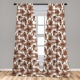 thumbnail image 5 of Ambesonne Tropical Curtains, Vintage Palm Leaves Art, Pair of 28"x95", Dark Taupe Grey and White, 5 of 5