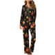 thumbnail image 2 of Puntoco Conjunto de pijama cómodo para mujer, pijama de manga larga con pantalones largos para mujer y hombre, ropa de casa sexy para mujer, 2 of 5