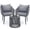 Grey, variant on Murago 3 Piece Patio Rattan Bistro Conversation Set, Outdoor All Weather Wicker Furniture Chair Set with Glass Tabletop for Balcony, Porch and Backyard, Black