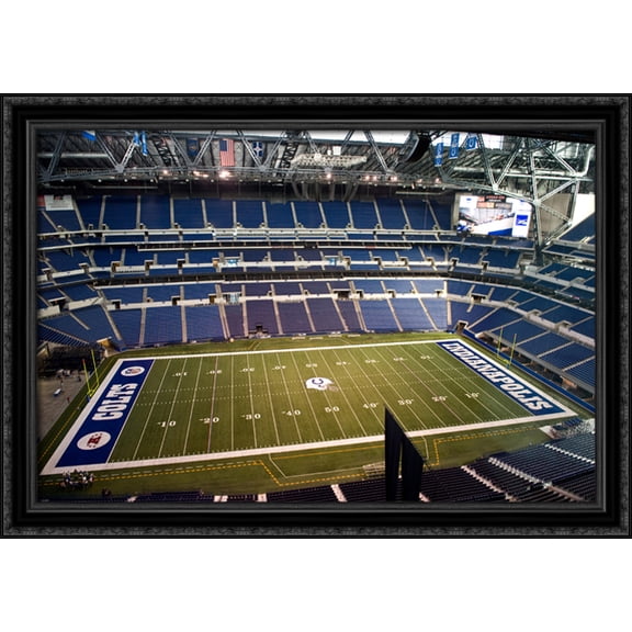 Lucas Oil Stadium 40x28 Large Black Ornate Wood Framed Canvas Art - Home of the Indianapolis Colts