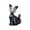 Black, variant on Luyimi Day of the Dead Sugar Skull Cat Dog Figurine, Resin Skeleton Animal Statues with Floral Accents, Decorative Tabletop Ornament for Halloween Indoor Home Mantel Shelf Decor B