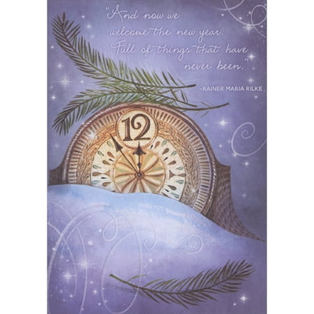 Dessie Boxed Happy New Year Cards – 30 Large 5×7 Cards with Gold Foil, 32 Envelopes & Box