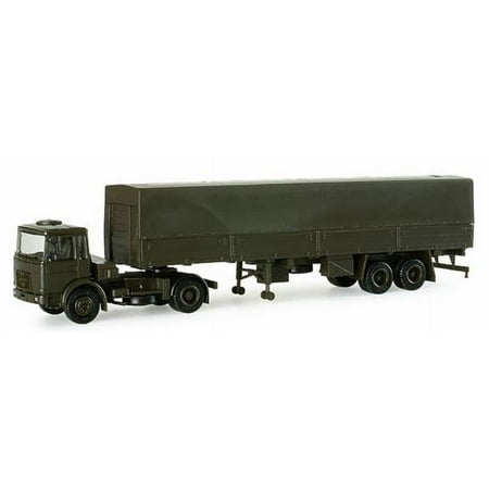 1/87 MAN F8 15-Ton German Army Tractor Trailer (Olive Green) (D)