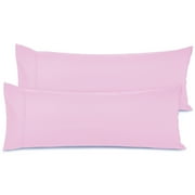 Nestl Body Pillow Case, Microfiber Body Pillow Covers, Body Pillowcase Size (20"x54"), Set of 2, Light Yellow