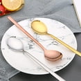 thumbnail image 2 of 6 Pcs Cuillère à Café Cuillère à Crème Glacée, Cuillère à Café Noire, Cuillère à Thé Colorée en Acier Inoxydable, Ensemble de Cuillères à Thé Polies, Cuillère à Thé en Acier Inoxydable, Cuillère à Long Manche Rose Doré pour Café Verres à Thé, 2 of 6