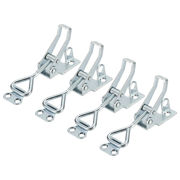 Uxcell 4pcs Adjustable Toggle Clamp M5x28mm 220bs 4001 Style w Lock Hole, Silver
