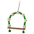 thumbnail image 2 of Bird Swing Toy, Colorful Wood Beads Rattan Ball,Swing Perch with Bells, Safe and , Develops Intelligence, Non Slip, Suitable for Cockatiels Lovebirds, 2 of 8