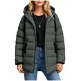 thumbnail image 1 of Parka Décontractée à Manches Longues avec Capuche Boutonnée et Fermeture Éclair pour Femmes, 1 of 9