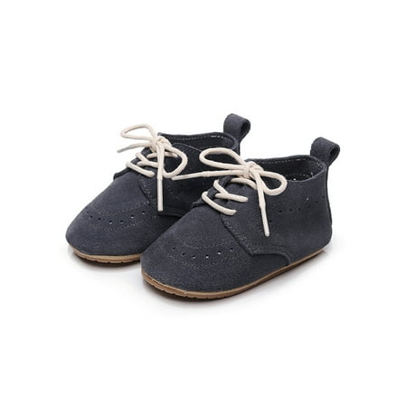 

Bellella Newborn Crib Shoe Soft Sole First Walking Shoes Lace Up Flats Lightweight Sneaker Daily School Ankle Booties Nubuck Gray 6C