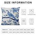 thumbnail image 6 of Nawypu Blue Indigo Floral Chinoiserie Pillow Covers  Blue and White Porcelain Birds Chic Lumbar Pillow Covers with Invisible Zipper Both Sides Decorative Couch Pillow Cover for Sofa 2pcs, 6 of 6