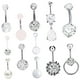 thumbnail image 1 of 12 piezas de anillos para el , joyería para el cuerpo, anillos para el , circón para mujeres y niñas Hugo Anillos de ombligo, 1 of 7