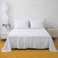 thumbnail image 2 of Dorm Twin XL Sheets 4 Pcs, 100% Brushed Microfiber Twin Extra Long Sheets to fit Upto 15" Deep Mattress - White Solid, 2 of 5