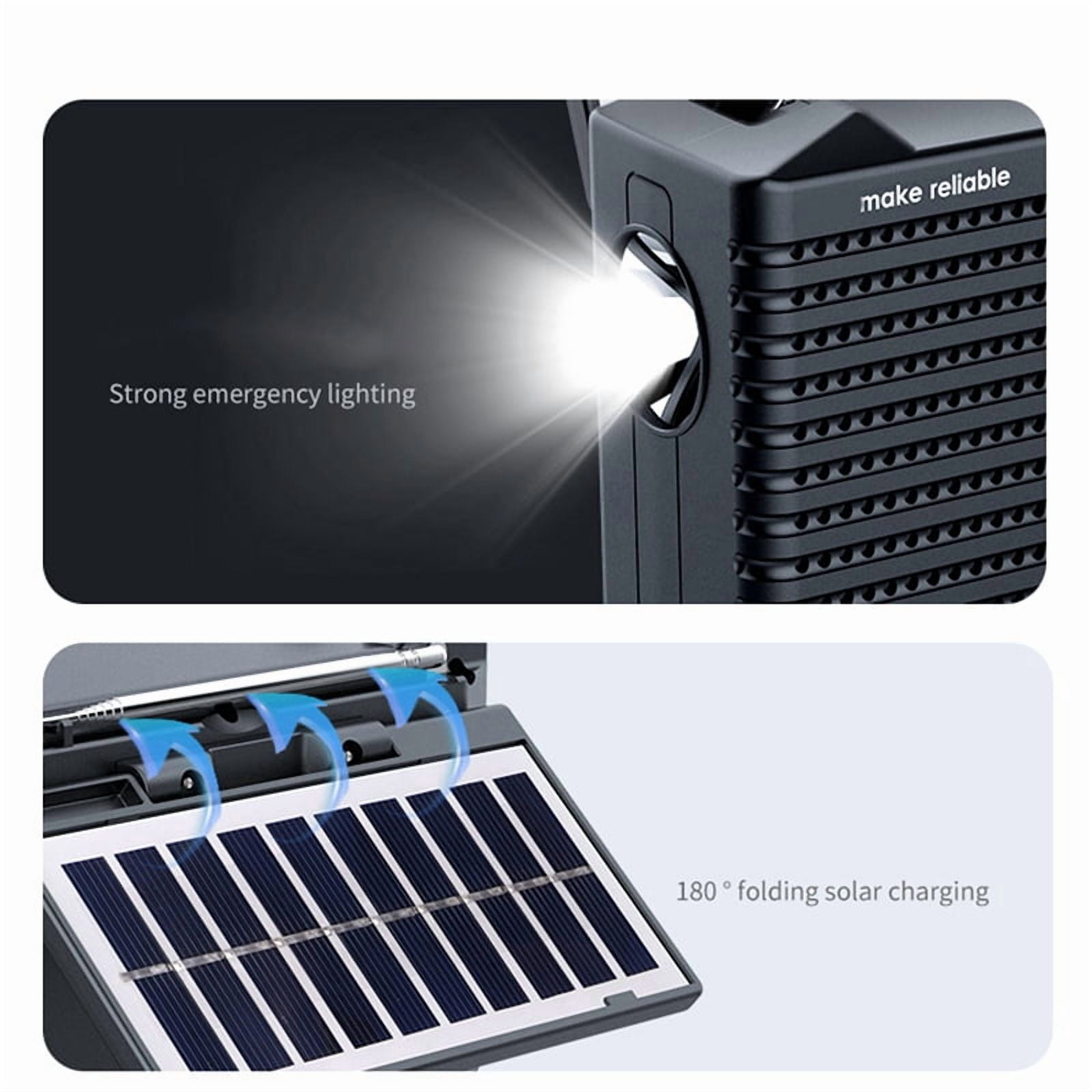 Portable AM FM SW Radio with Flashlight & BT Speaker Emergency Radio for Outdoor Camping and Emergency