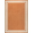 thumbnail image 2 of JONATHAN Y SANTA MONICA 8 x 10 Area Rug, James Border Stripe - Orange/Cream, SMB201D-8, 2 of 8