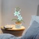 thumbnail image 4 of Bonsái de flores tejidas a mano con hilo, decoración de escritorio con flores simuladas, diseño plegable liviano, material de hilo vibrante, perfecto para la decoración de la oficina, acento, 4 of 7