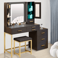 thumbnail image 2 of SESSLIFE Black Vanity Set with Mirror and LED Storage Cabinet, Makeup Vanity Table with LD Light, Pretty Vanity Set for Girls, Women's Gift, 2 of 8