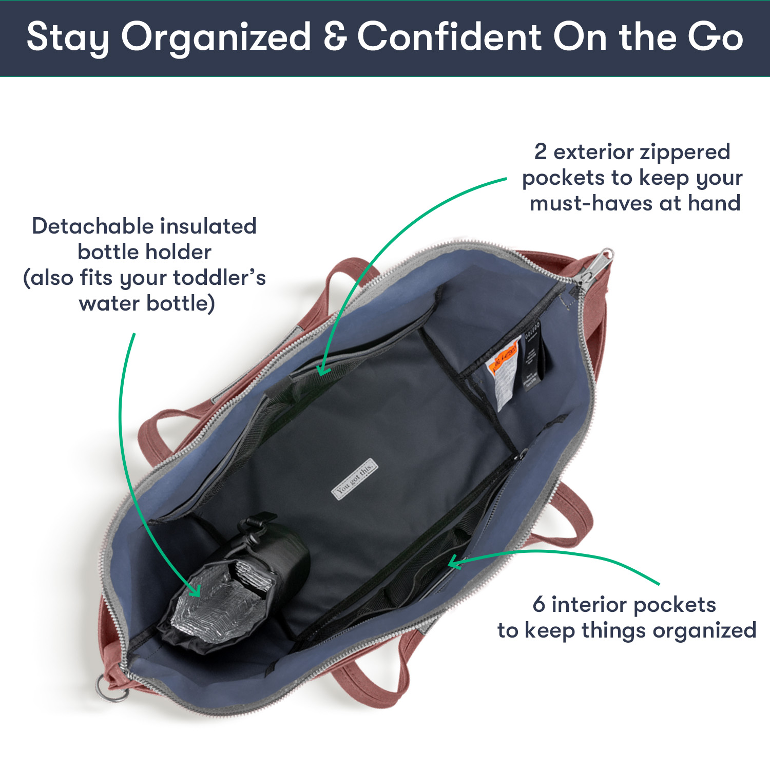 Colugo The Diaper Tote, Baby Diaper Tote Bag, Cocoa