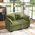 thumbnail image 2 of BedLuxury 57'' Loveseat Sofa for Small Spaces,Cozy Cloud Couch with Deep Seats for Living Room & Corner Decor,Green, 2 of 7