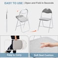 thumbnail image 6 of Homy Casa Futon Frames Space-Saving Modern Folding Chairs Set of 4 for Living Dining Patio Backyard, Gray, 6 of 8