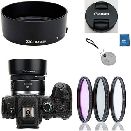 Image of JJC Lens Hood for Canon RF 50mm F1.8 STM on EOS R6 R5 RP R Camera Reversible Lens Shade Replace Canon ES-65B Lens Hood Compatible with 43mm Filters and 43mm Lens Cap with 3 filters