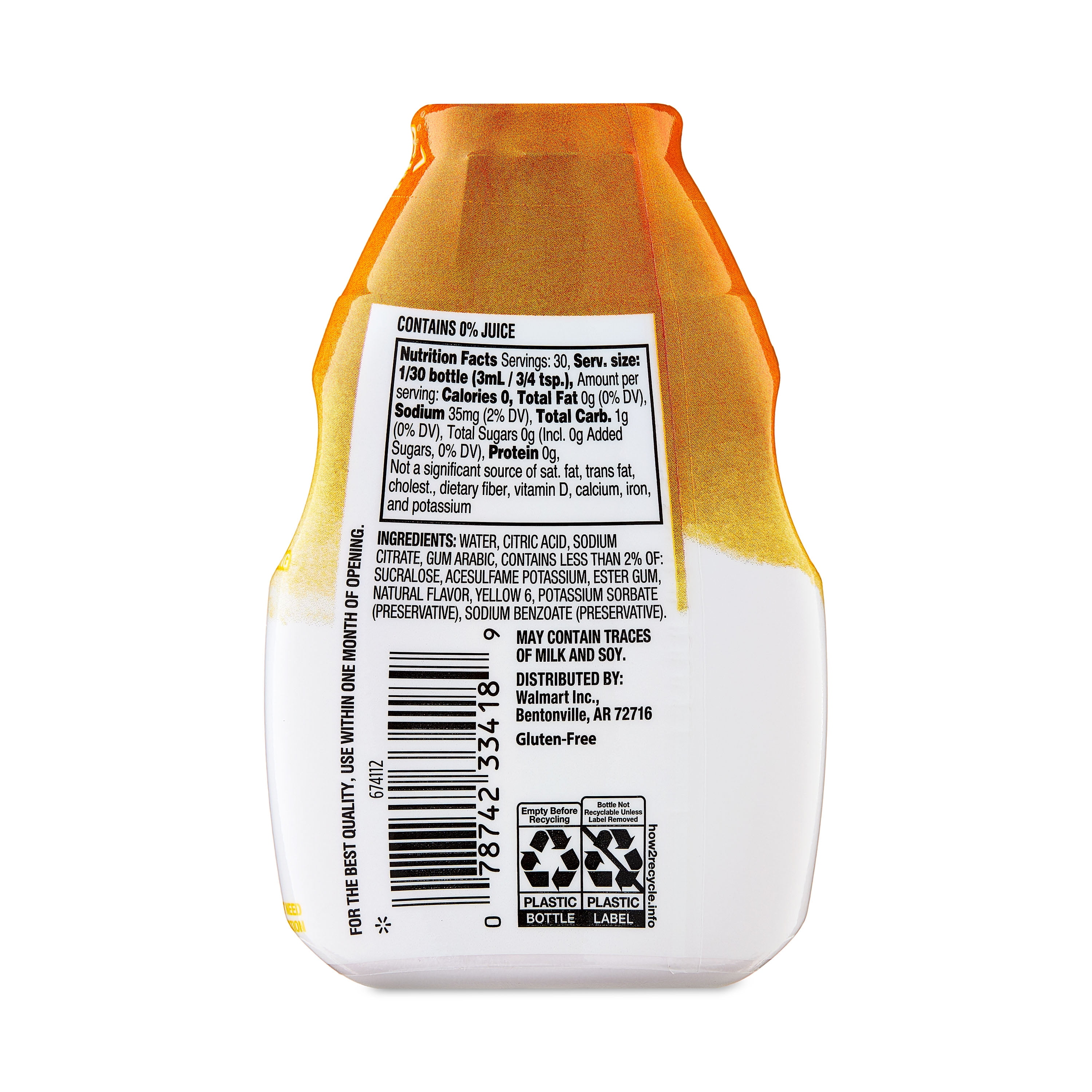 Great Value Tropical Pineapple Mango Drink Enhancer, 3.11 fl oz Bottle