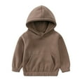 thumbnail image 4 of Coerni Toddler Winter Outfit Cotton Warm Long Sleeve Hoodie With Pockets Solid Color Sports Sweatshirt Set for Boys Girls, 4 of 9