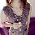 thumbnail image 5 of AYYUFE Elegant Pearls Flower Sweater Chain Long Necklace Socialite Lady, 5 of 6