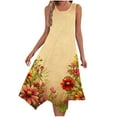 thumbnail image 2 of Ovzne Robes d'Été pour Femmes Robe pour Femme Mode Été Imprimée Sans Manches Col Rond Débardeur Décontracté Robe de Vacances Imprimée Liquidation, 2 of 7