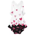 thumbnail image 4 of Womens Valentines Dresses Fashion V Neck Long Sleeve Dress Cute Love Heart Loose Casual Dresses White XL, 4 of 4