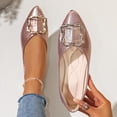 thumbnail image 2 of Miluxas Women's Flats, Foldable Ballet Flats for Women, Fashion Buckle Pionted Toe Comfort Light Weight Slip-On Dress Shoes Pink 6.5(38), 2 of 9