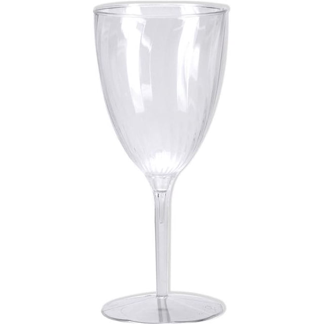 Creative Converting 347889 8 oz Clear Plastic Wine Glasses - 96 Count