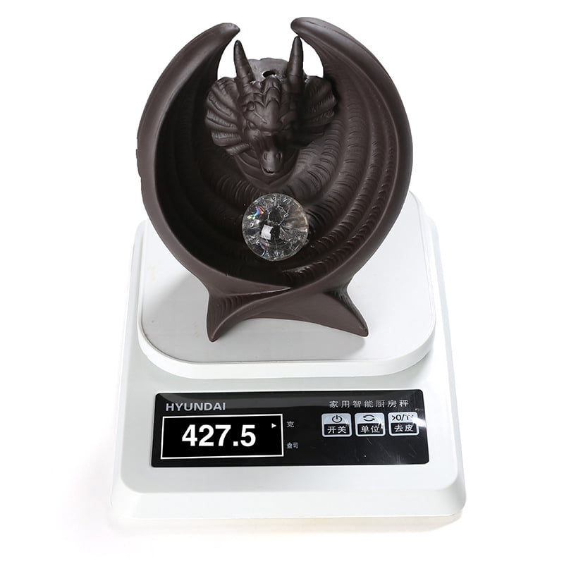 Creative Purple Sand Bat Pterosaur Backflow Incense Burner with LED Light Aromatherapy Furnace Holder Home Craft Ornaments