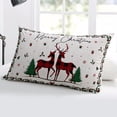 thumbnail image 5 of Red Plaid Elk Merry Christmas Throw Pillow Cover,Rustic Winter Snowflake Rectangle Decorative Pillow Case Protector Soft Cushion Cover Lumbar Pillowcase for Couch Sofa Bedroom Car Decor 12x20 Inch, 5 of 8