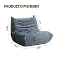 thumbnail image 3 of Floor Sofa Bean Bag Chair for Adults, Fireside Waterproof Lazy Sofa Lounger, Memory Foam Sofa Chair for Living Room, Gray, 3 of 14