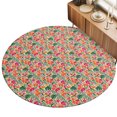 thumbnail image 2 of Round Rugs 6Ft, Tropical Plants Round Area Rug Washable Indoor Throw Carpet, Summer Floral Monstera Leaf Boho Watercolor Soft Non Slip Circle Rug for Office Cabinet Home Decor Aesthetic, 2 of 8